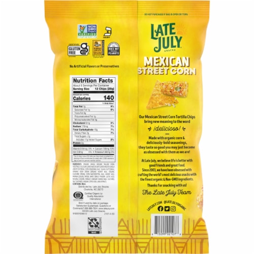 Late July® Mexican Street Corn Tortilla Chips Perspective: right