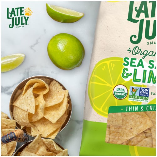 Late July® Organic Sea Salt and Lime Thin and Crispy Tortilla Chips Perspective: right