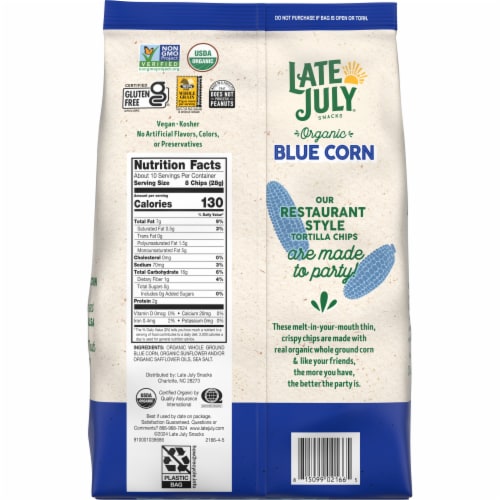 Late July Snacks Thin And Crispy Organic Tortilla Chips Blue Corn