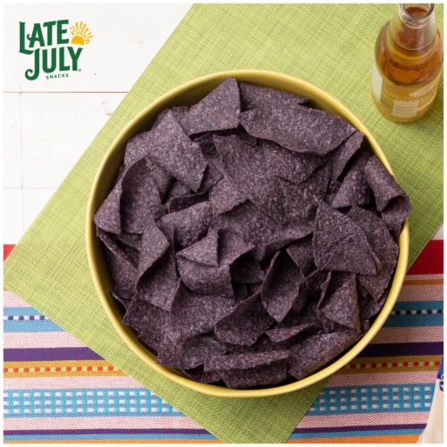 Late July Thin and Crispy Organic Blue Corn Tortilla Chips Perspective: right