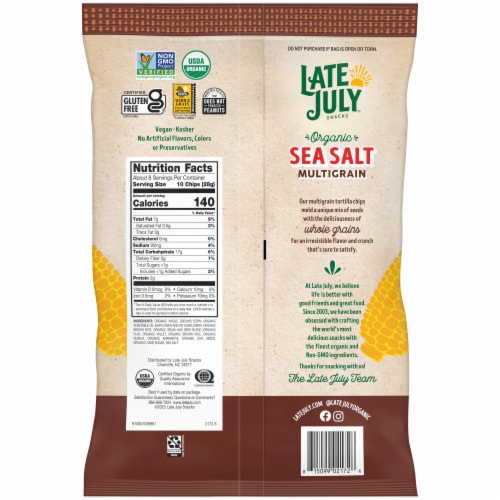 Late July Sea Salt Multigrain Organic Tortilla Chips Perspective: right