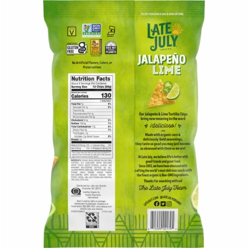 Late July® Jalapeno Lime Tortilla Chips Perspective: right