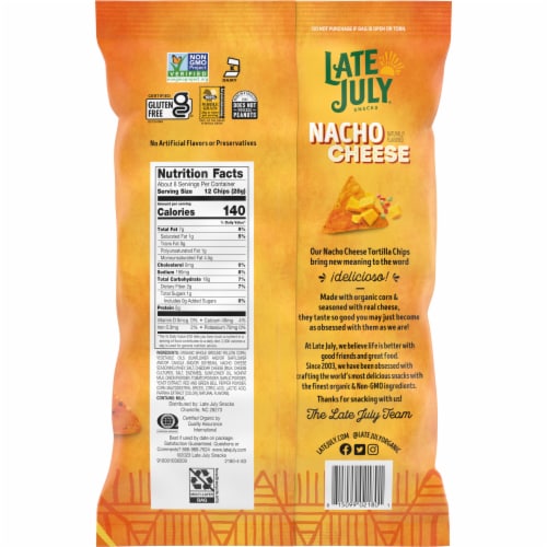 Late July Snacks Nacho Cheese Tortilla Chips Perspective: right