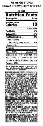 REIGN Storm, Guava Strawberry, Fitness & Wellness Energy Drink, 12 Fl Oz Perspective: right