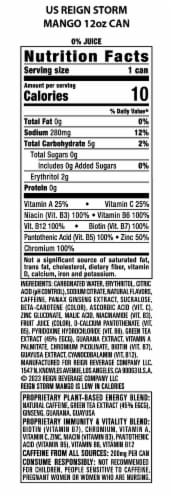 REIGN Storm, Mango, Fitness & Wellness Energy Drink, 12 Fl Oz Perspective: right