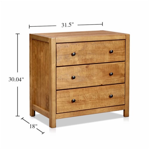 Musehomeinc rustic wood 3 on sale drawer dresser finish