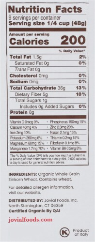 Jovial 100% Organic Einkorn Wheat Berries Perspective: right