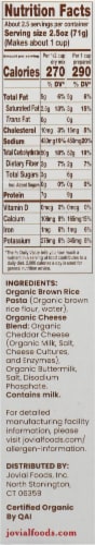 Jovial® Organic Gluten Free White Cheedar Mac & Cheese Perspective: right