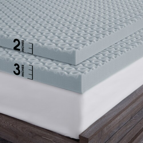 Dream Serenity Cool Point 2 Memory Foam Mattress Topper Queen Perspective: right