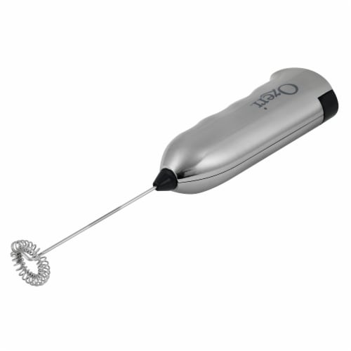 Ozeri Deluxe Milk Frother & Whisk in Stainless Steel, with Stand and 4 Frothing Attachments Perspective: right