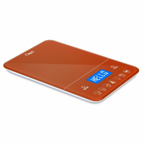 Ozeri Touch III 22 lbs (10 kg) Digital Kitchen Scale with Calorie Counter, in Tempered Glass Perspective: right