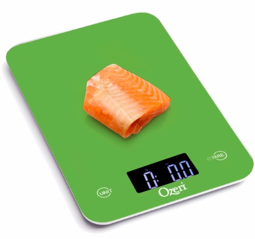 Ozeri Touch Professional Digital Kitchen Scale (12 Lbs Edition) Tempered Glass Green Perspective: right