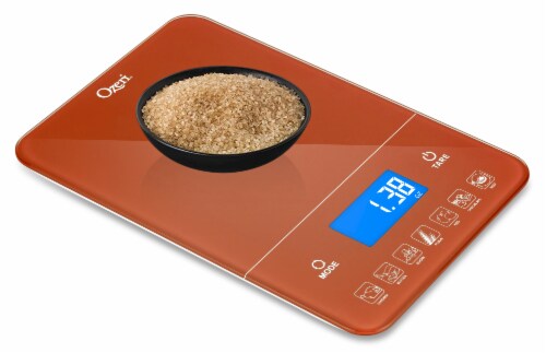 Ozeri Touch III 22 lbs (10 kg) Digital Kitchen Scale with Calorie Counter, in Tempered Glass Perspective: right