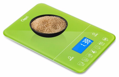 Ozeri Touch III 22 lbs (10 kg) Digital Kitchen Scale with Calorie Counter, in Tempered Glass Perspective: right