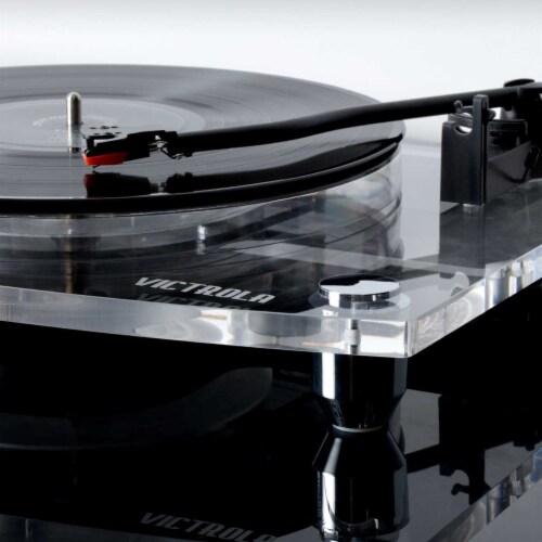 Victrola Acrylic Bluetooth Record Player and Speakers - Clear Perspective: right
