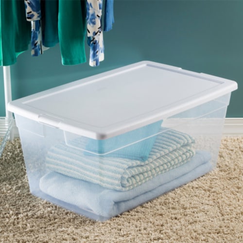 Sterilite 90 Qt Storage Box, Stackable Bin with Lid, Plastic Container, 4 Pack, 4pk - Fry's Food Stores