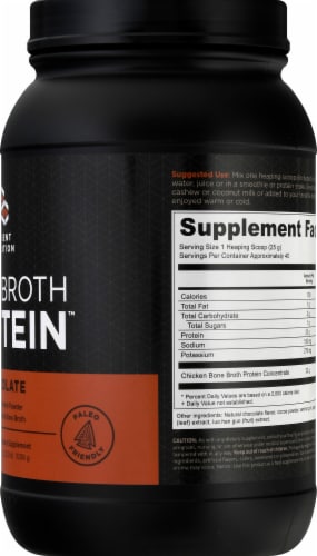 Ancient Nutrition Chocolate Bone Broth Protein Powder Perspective: right