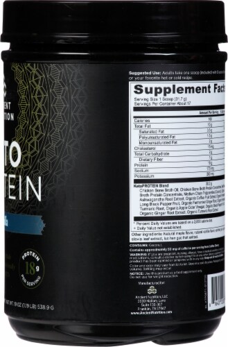 Ancient Nutrition KetoPROTEIN Vanilla Protein Powder Perspective: right