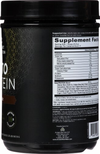 Ancient Nutrition KetoPROTEIN Chocolate Protein Powder Perspective: right