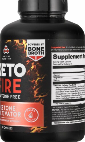 Ancient Nutrition KetoFIRE Ketone Activator Caffeine Free Capsules Perspective: right