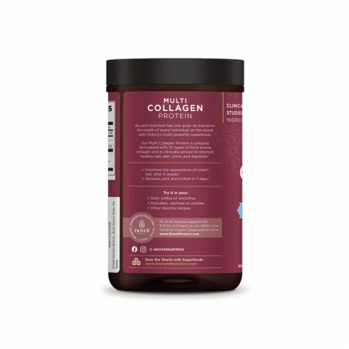 Ancient Nutrition Vanilla Multi Collagen Protein Perspective: right