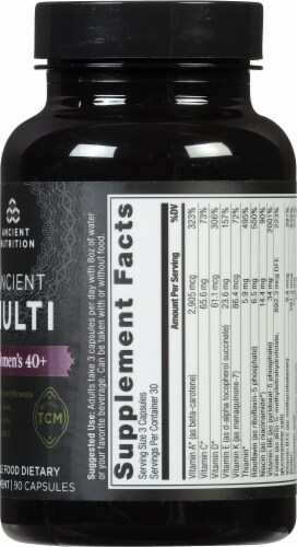 Ancient Nutrition Ancient Multi's Women's 40+ Multivitamin Capsules Perspective: right