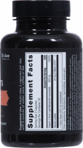 Ancient Nutrition Ancient Nutrients Vitamin C plus Probiotics Capsules Perspective: right