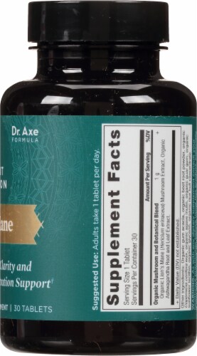Ancient Nutrition Mental Clarity and Concentration Support Organic Lion's Man Dietary Supplement Perspective: right