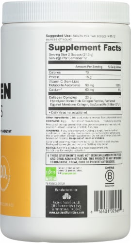 Ancient Nutrition Orange Flavor Collagen Peptides Dietary Supplement Powder Perspective: right