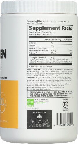 Ancient Nutrition Orange Flavor Collagen Peptides Dietary Supplement Powder Perspective: right
