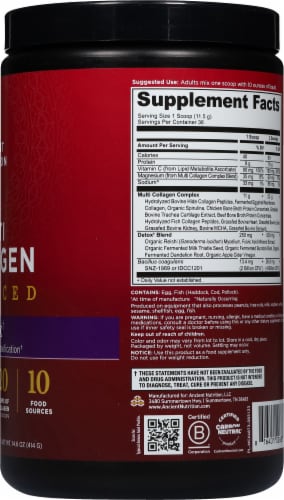 Ancient Nutrition Multi Collagen Advanced Detox - Unflavored Powder Perspective: right