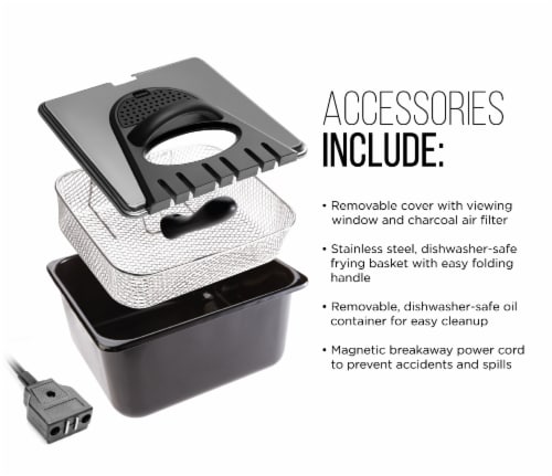 Chefman Stainless Steel Deep Fryer - Black Perspective: right
