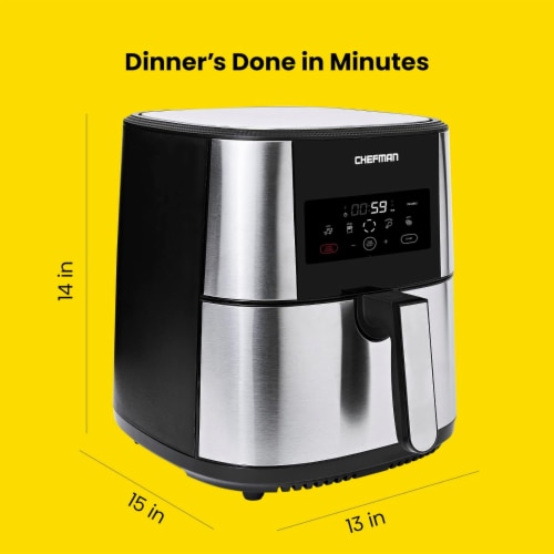 Chefman TurboFry Stainless Steel Air Fryer Silver 8 qt Fry s
