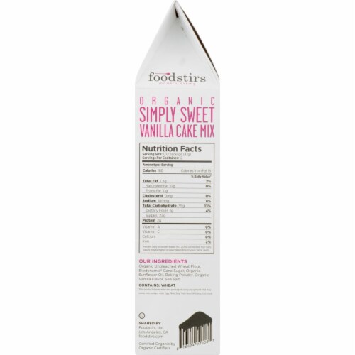 Foodstirs Organic Vanilla Cake Mix Perspective: right