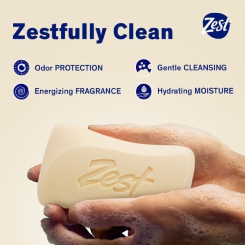 Zest® 8 Pack Bar Soap with Cocoa Butter & Shea Moisturizing Perspective: right