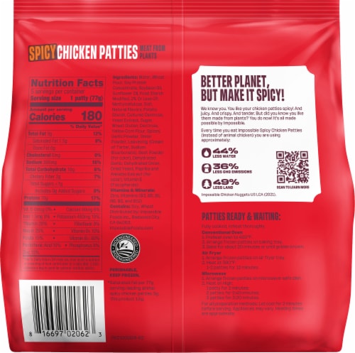 Impossible® Plant-Based Frozen Spicy Chicken Patties Perspective: right