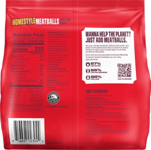 Impossible™ Plant-Based Frozen Homestyle Meatballs Perspective: right