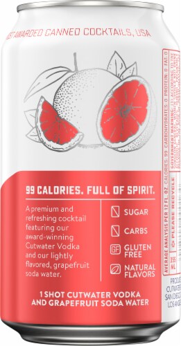Cutwater® Grapefruit Vodka Soda Cocktail Perspective: right
