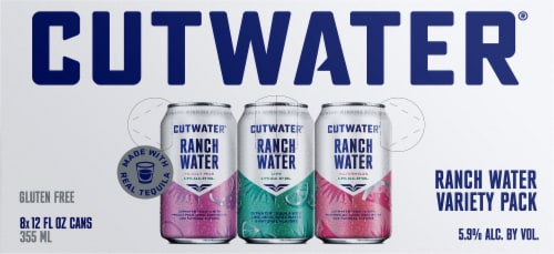 Cutwater Watermelon/Lime/Prickly Pear Ranch Water Variety Pack Perspective: right