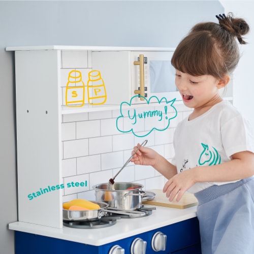 Teamson Kids - Little Chef Berlin Modern Play Kitchen - White / Blue