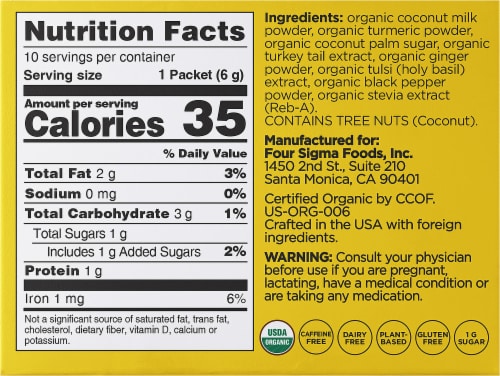 Four Sigmatic Organic Mushroom Golden Latte Mix Packets Perspective: right