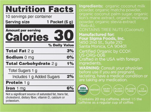 Four Sigmatic Mushroom Matcha Latte Mix Packets Perspective: right