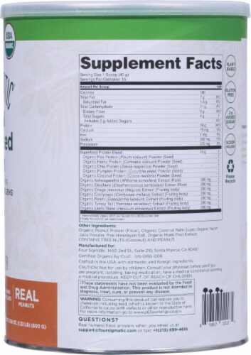 Four Sigmatic Repair Peanut Butter Plant-Based Protein with Superfoods Perspective: right