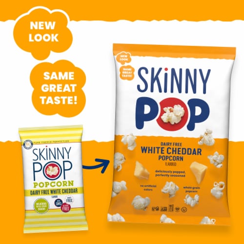 SkinnyPop White Cheddar Dairy Free Popcorn Perspective: right