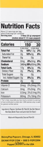 SkinnyPop Butter Flavor Microwavable Popcorn Bags 3 Count Perspective: right