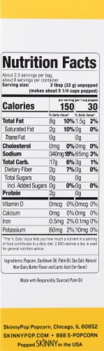 SkinnyPop Butter Flavor Microwavable Popcorn Bags 3 Count Perspective: right