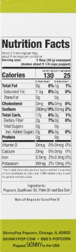 SkinnyPop Sea Salt Popcorn 3 Count Perspective: right