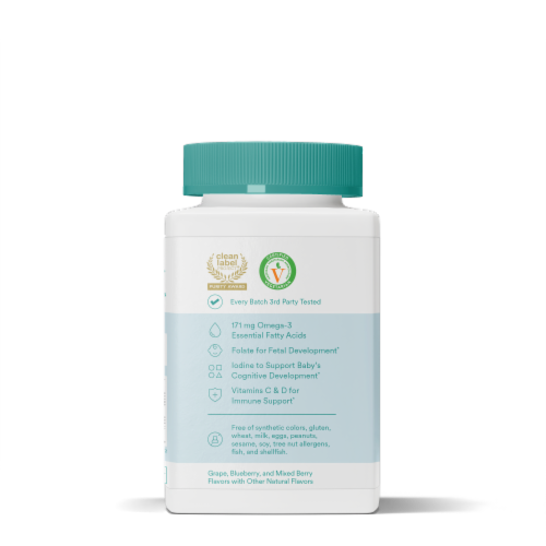 SmartyPants® Organic Prenatal Multi & Omegas Dietary Supplement Gummies Perspective: right