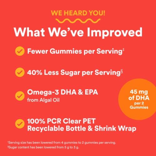 SmartyPants Kids Plus Multvitamin & Omega 3 Gummies Supplement with Vitamins C, D3, B12, Zinc Perspective: right