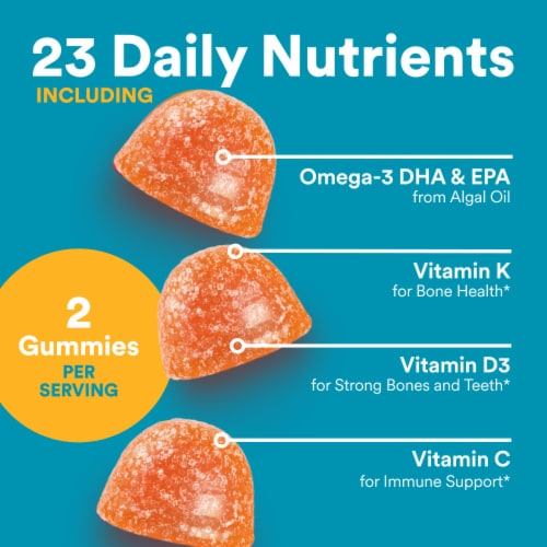 SmartyPants Teen Guy Plus Multivitamin & Omegas Gummies with Vitamins C, D3, B12 & Zinc Perspective: right